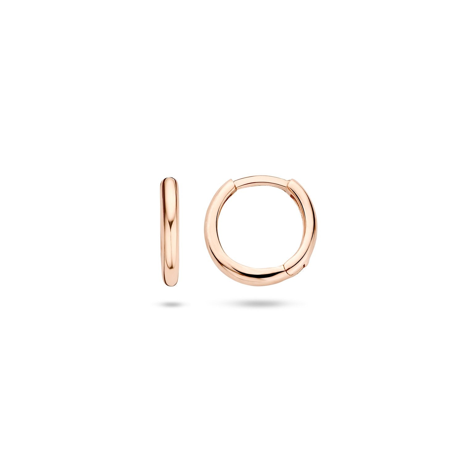 14ct Pink Gold 10mm Huggie Earrings image 0