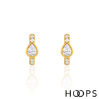 Yellow Gold Vermeil Mini Tear Drop Huggies image 1