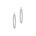 Sterling Silver 45mm Forever Bead Hoop Earrings image 4