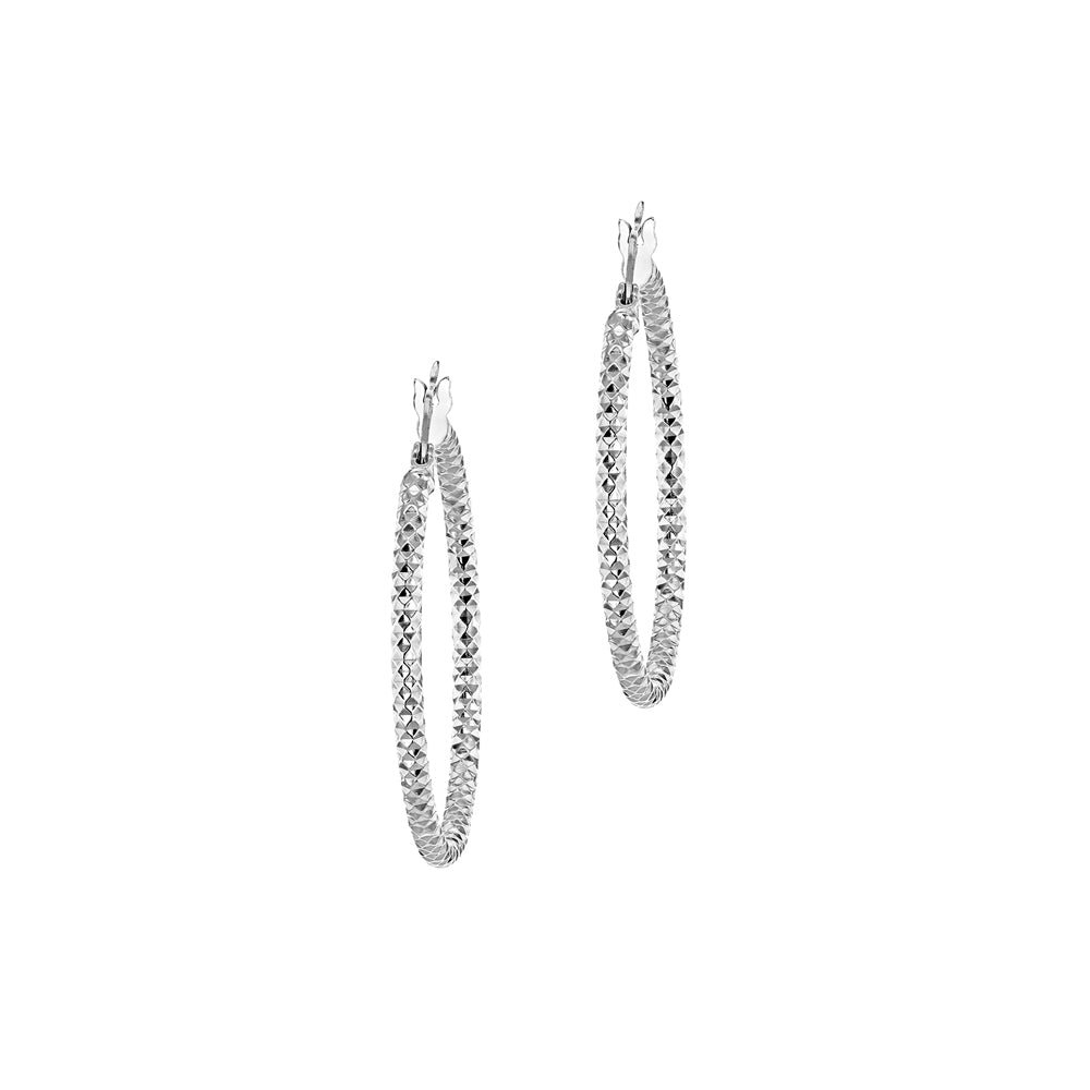 Sterling Silver 45mm Forever Bead Hoop Earrings image 4