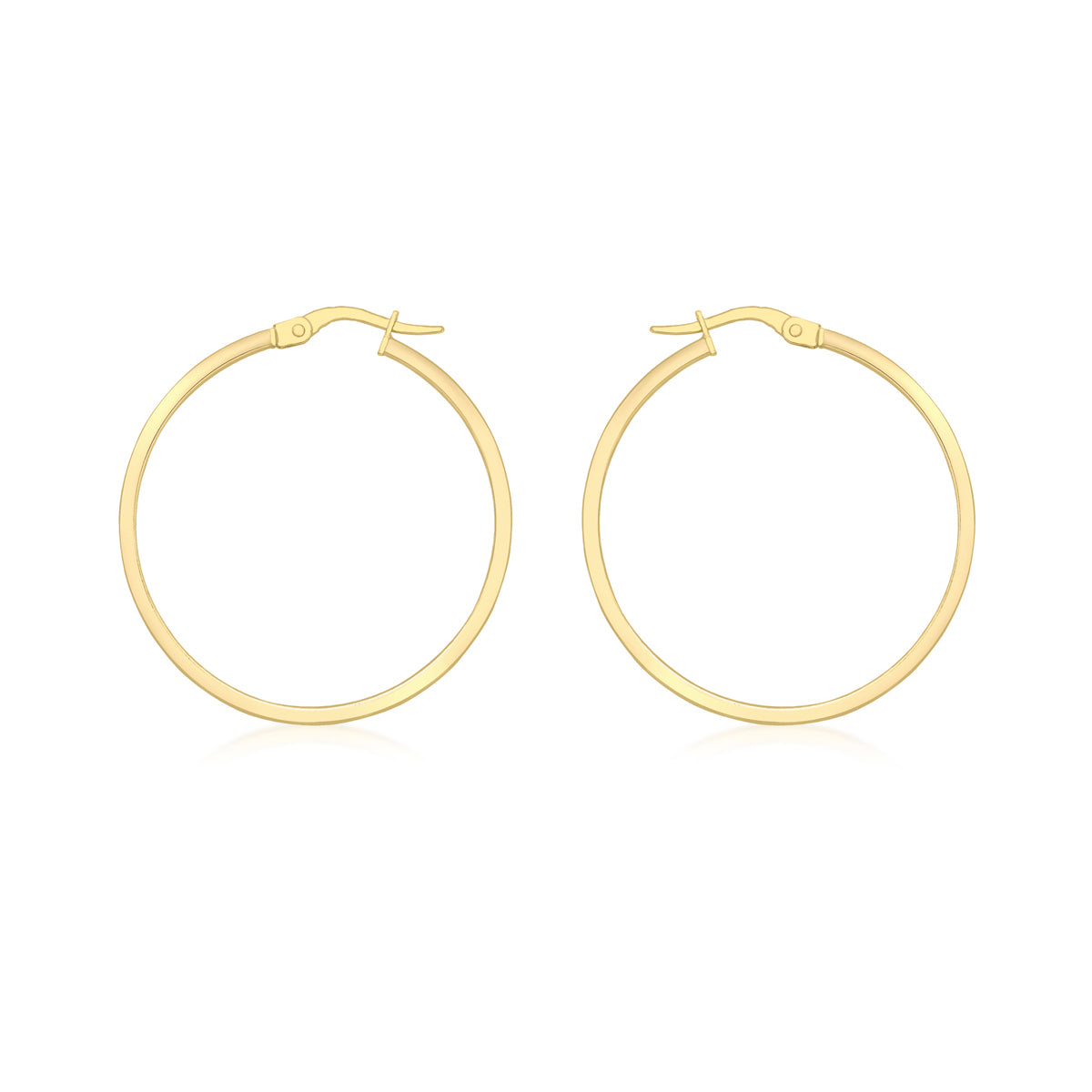 18ct Yellow Gold Luxury 30mm / 3mm Hoops image 0