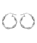 Sterling Silver Round Twist Hoops image 1