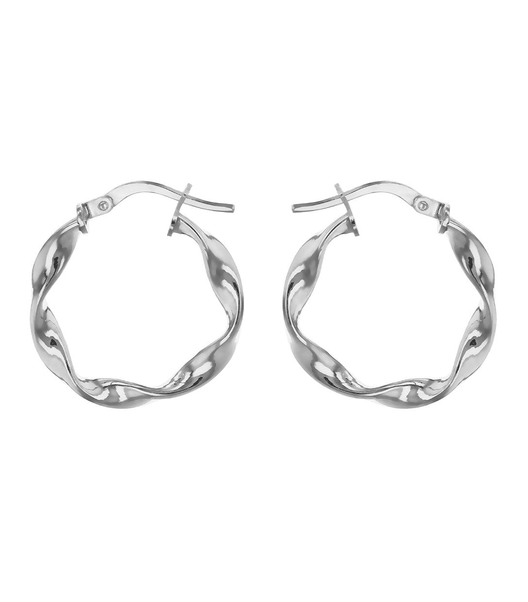 Sterling Silver Round Twist Hoops image 1