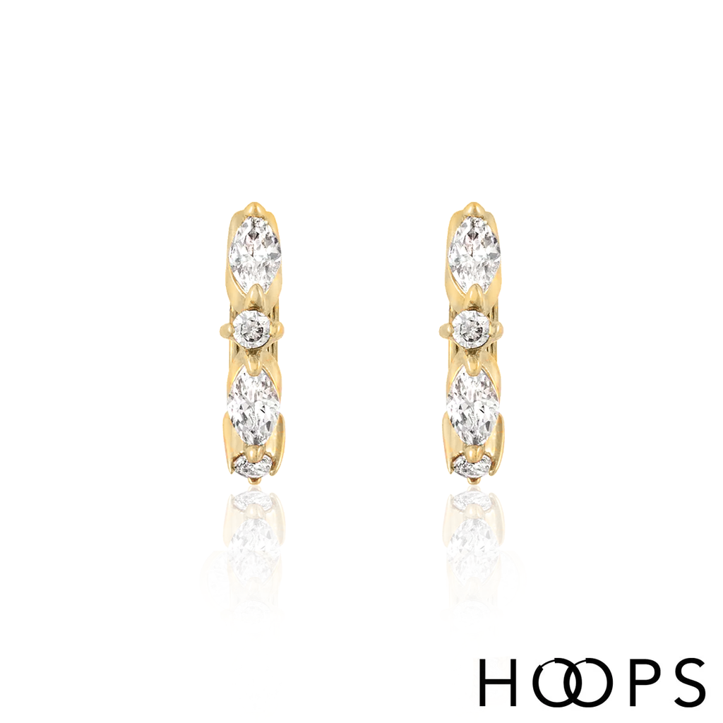 Yellow Gold Vermeil Mini Luna Huggies image 1