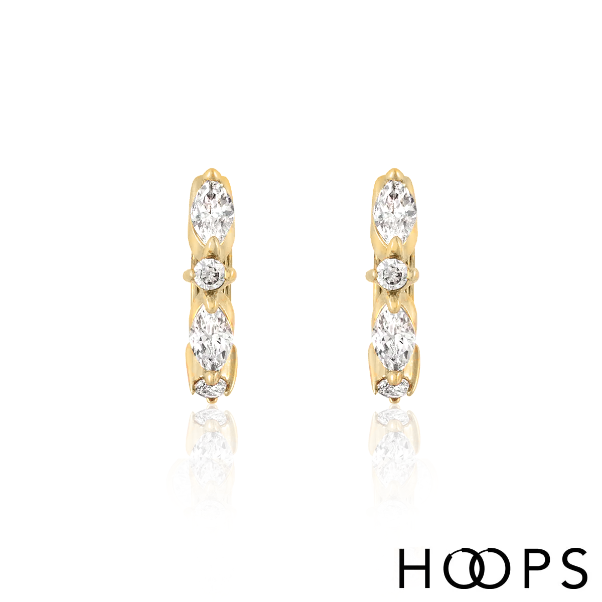 Yellow Gold Vermeil Mini Luna Huggies image 1
