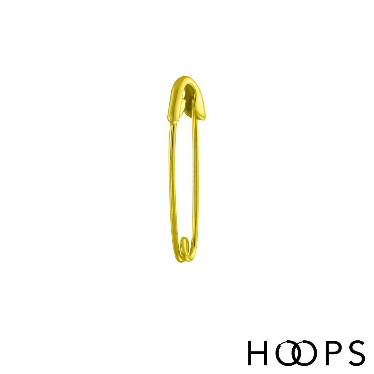 Yellow Gold Vermeil Medium Safety Pin Earring image 1