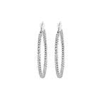 Sterling Silver 50mm Forever Bead Hoop Earrings image 1