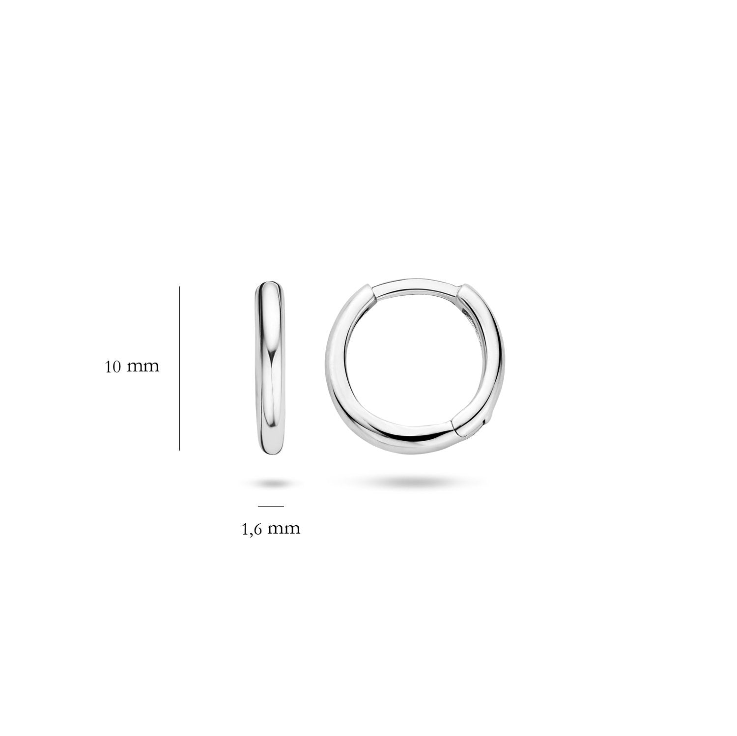 14ct White Gold Solid 10mm Huggie Earrings image 0