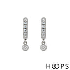 Sterling Silver Mini Stone Set Dini Drop Huggies image 1