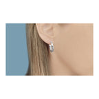 Sterling Silver 20mm Diamond Cut Hoop Earrings image 1