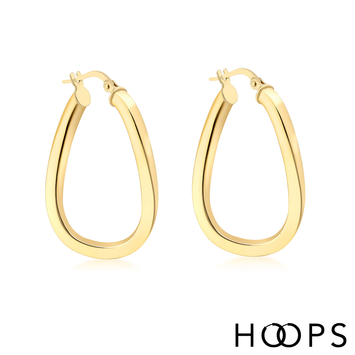 9ct Yellow Gold Wave Hoop Earrings image 0