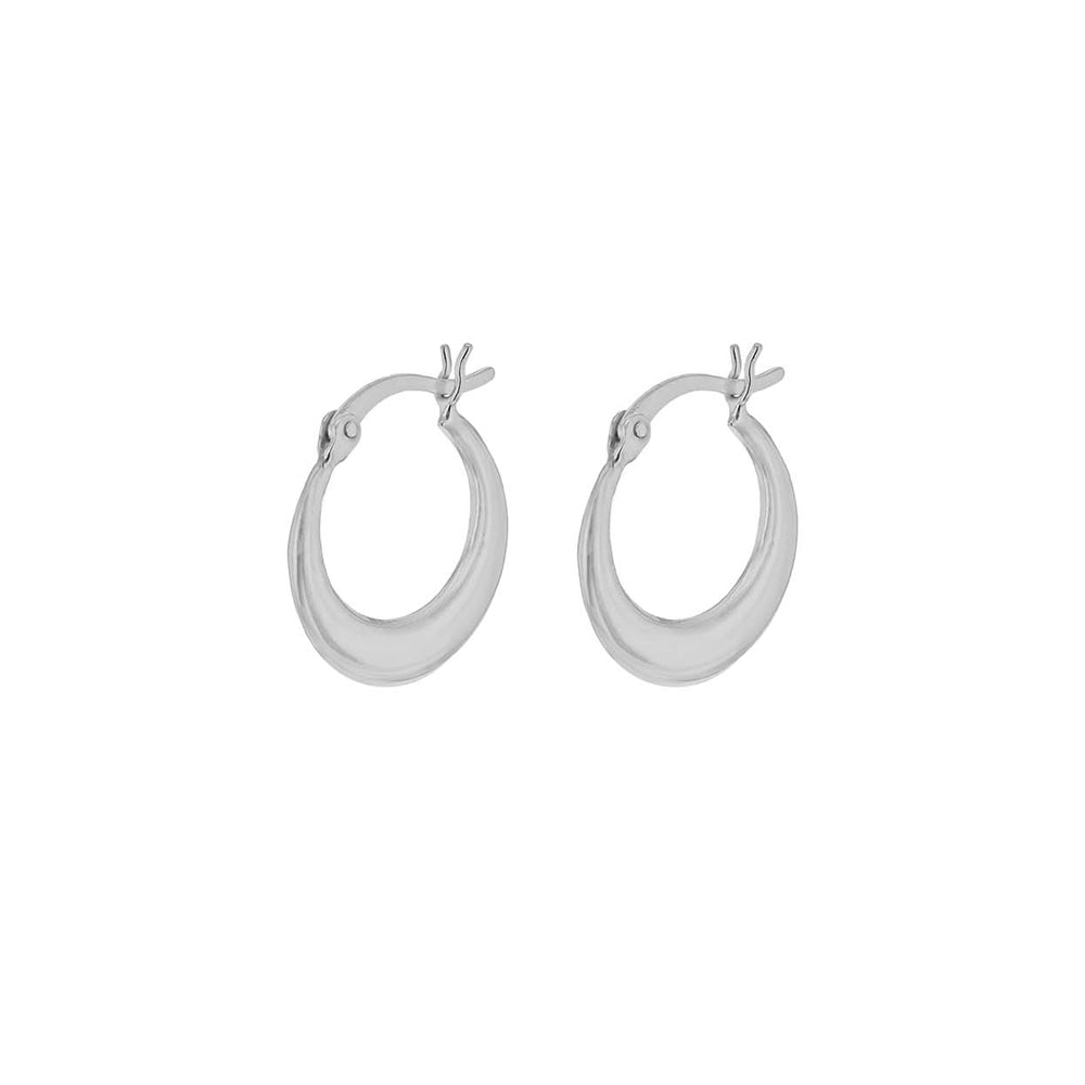 Sterling Silver Plain Graduated Creole Earrings image 2