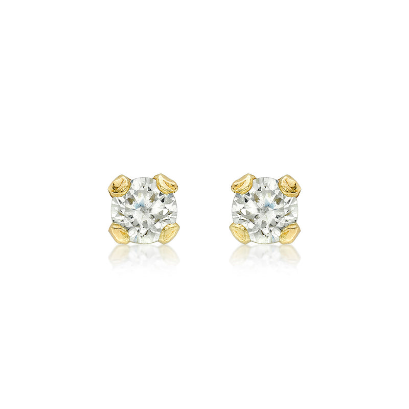 9ct Yellow Gold 2mm Stone Set Stud Earrings image 0