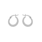 Sterling Silver Bead Twist Graduated Creole Earrings image 0