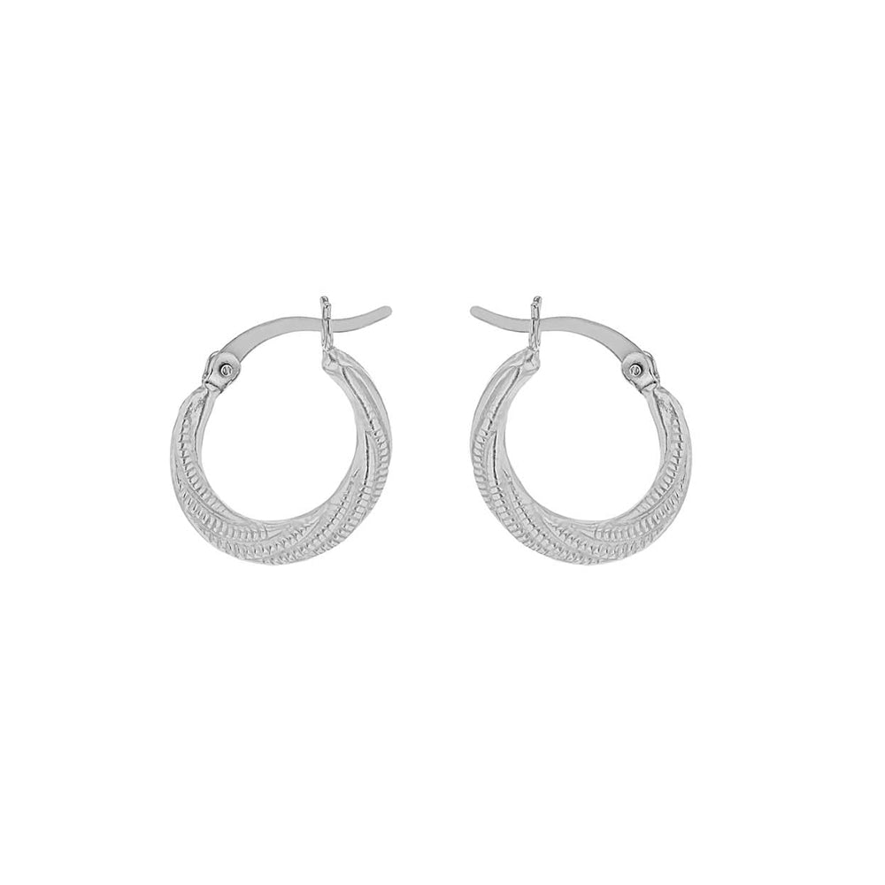 Sterling Silver Bead Twist Graduated Creole Earrings image 0
