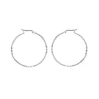 Sterling Silver 40mm Patterned Hoop Earrings image 0