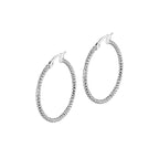 Sterling Silver 50mm Forever Bead Hoop Earrings image 2