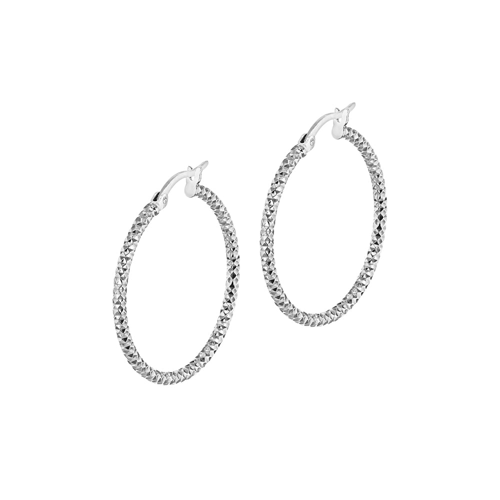 Sterling Silver 50mm Forever Bead Hoop Earrings image 2