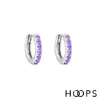 Sterling Silver Mini Stone Set Indi Huggies image 0