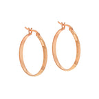 Rose Gold Vermeil Diamond Cut 30mm Hoop Earrings image 0