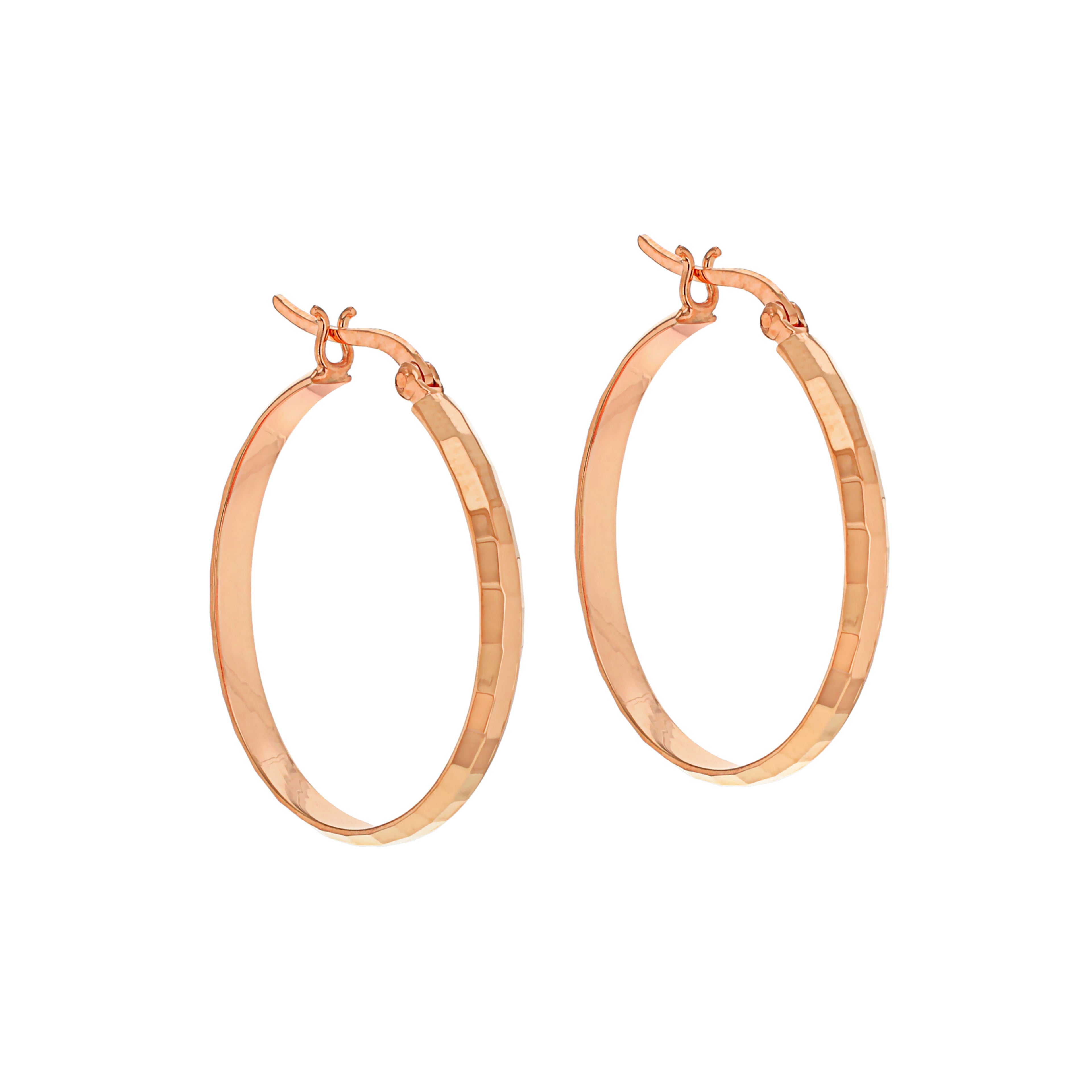 Rose Gold Vermeil Diamond Cut 30mm Hoop Earrings image 0