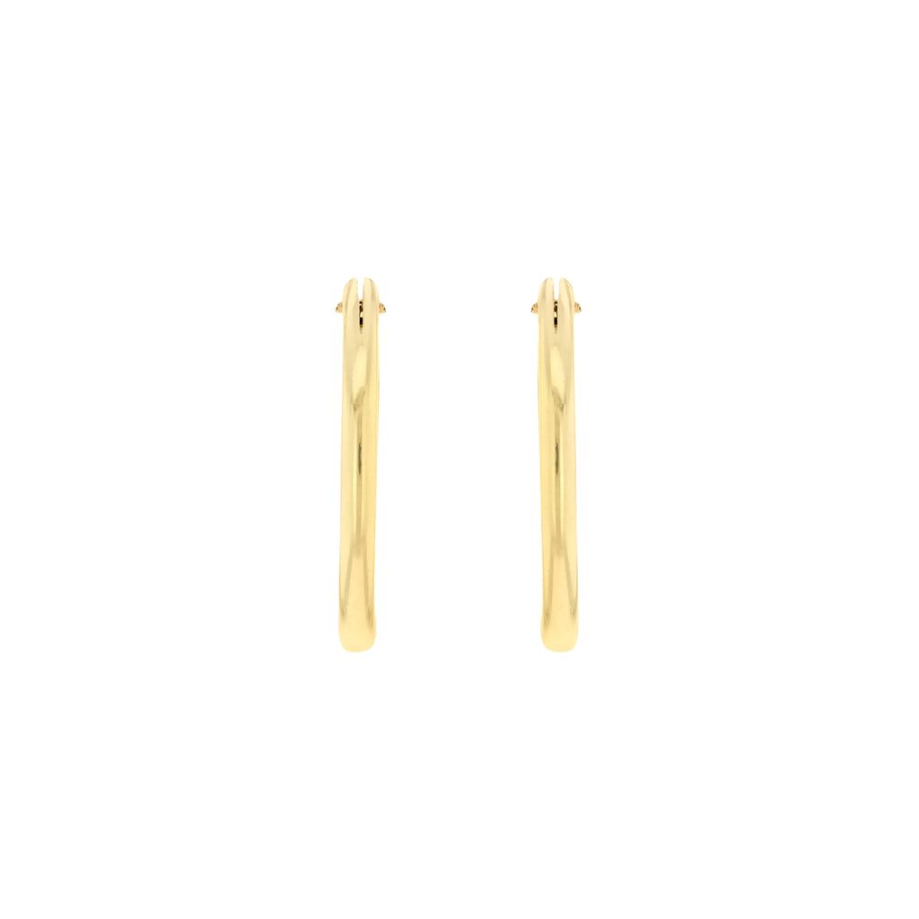 9ct Yellow Gold 22.5mm Plain Tube Hoop Earrings image 2