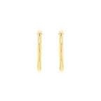 9ct Yellow Gold 22.5mm Plain Tube Hoop Earrings image 2