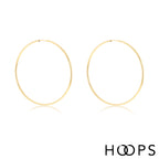 9ct Yellow Gold Faceted 52mm Hoop Earrings image 0