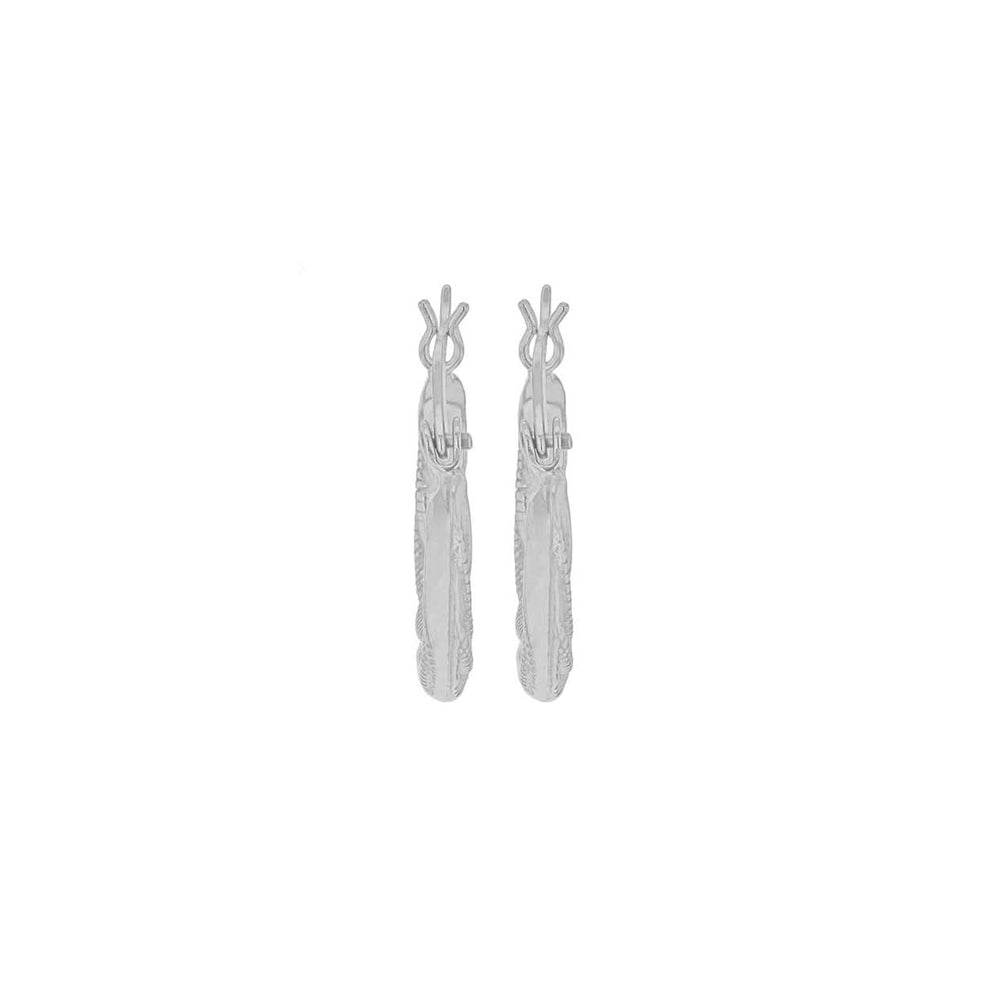 Sterling Silver Bead Twist Graduated Creole Earrings image 1