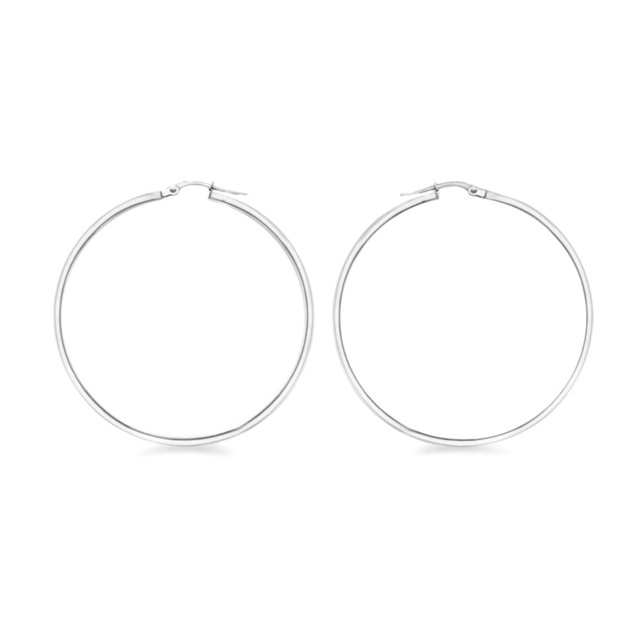 Sterling Silver 50mm Creole Hoop Earrings image 0