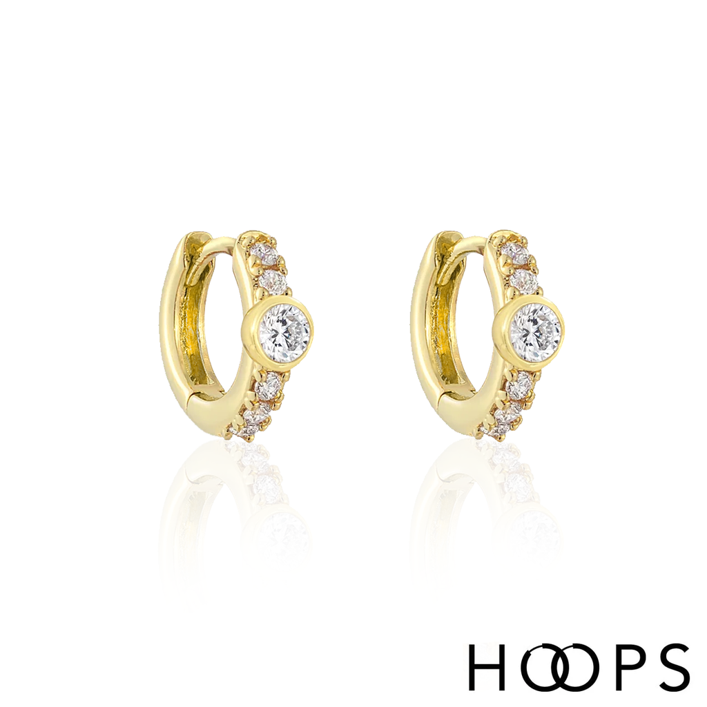 Yellow Gold Vermeil Mini Iris Huggies image 1