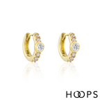 Yellow Gold Vermeil Mini Iris Huggies image 1