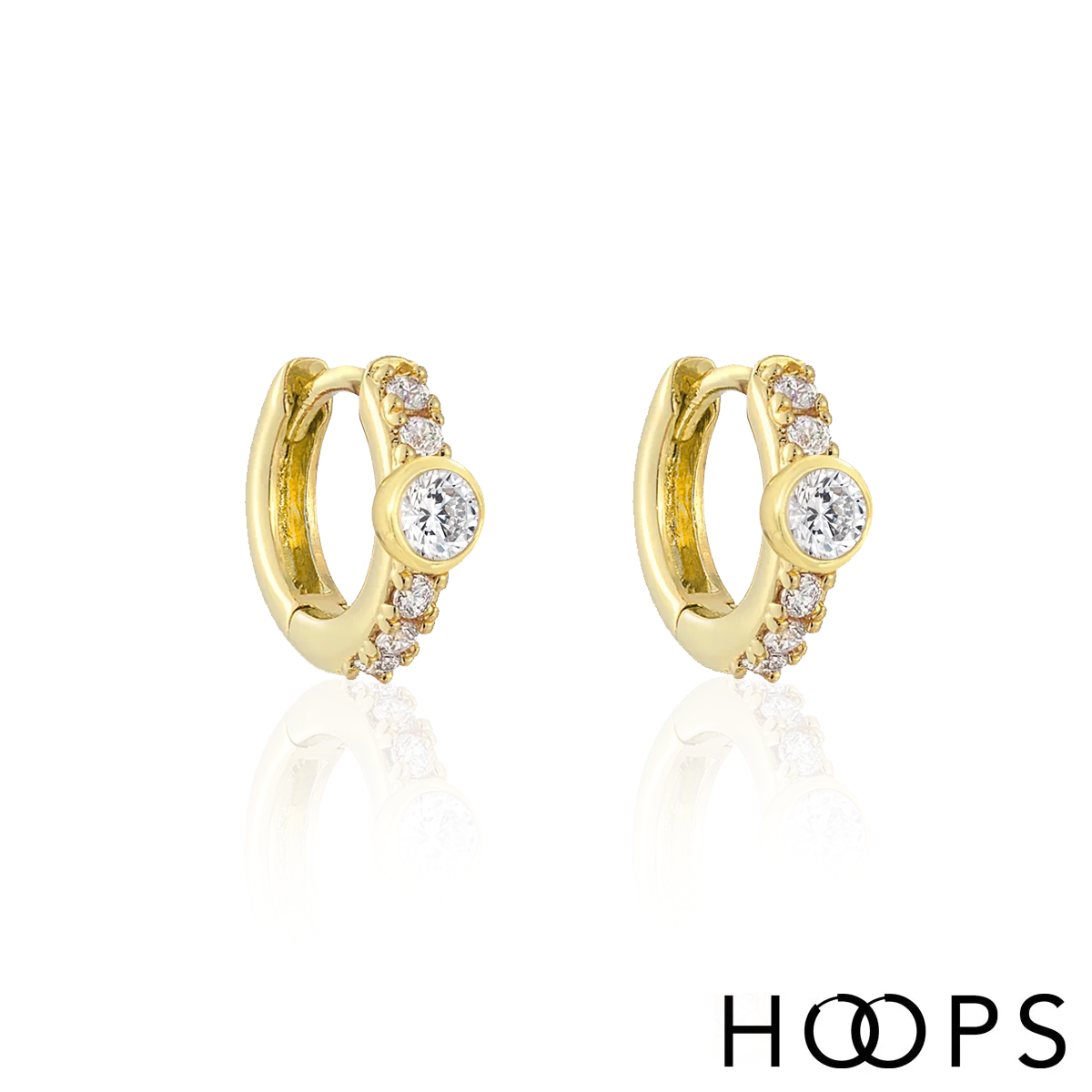 Yellow Gold Vermeil Mini Iris Huggies image 1