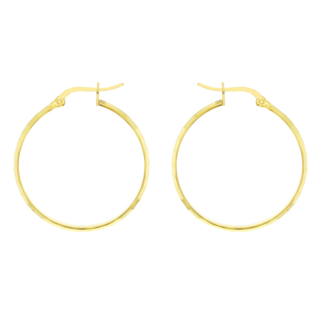 Yellow Gold Vermeil Diamond Cut 30mm Hoop Earrings image 2