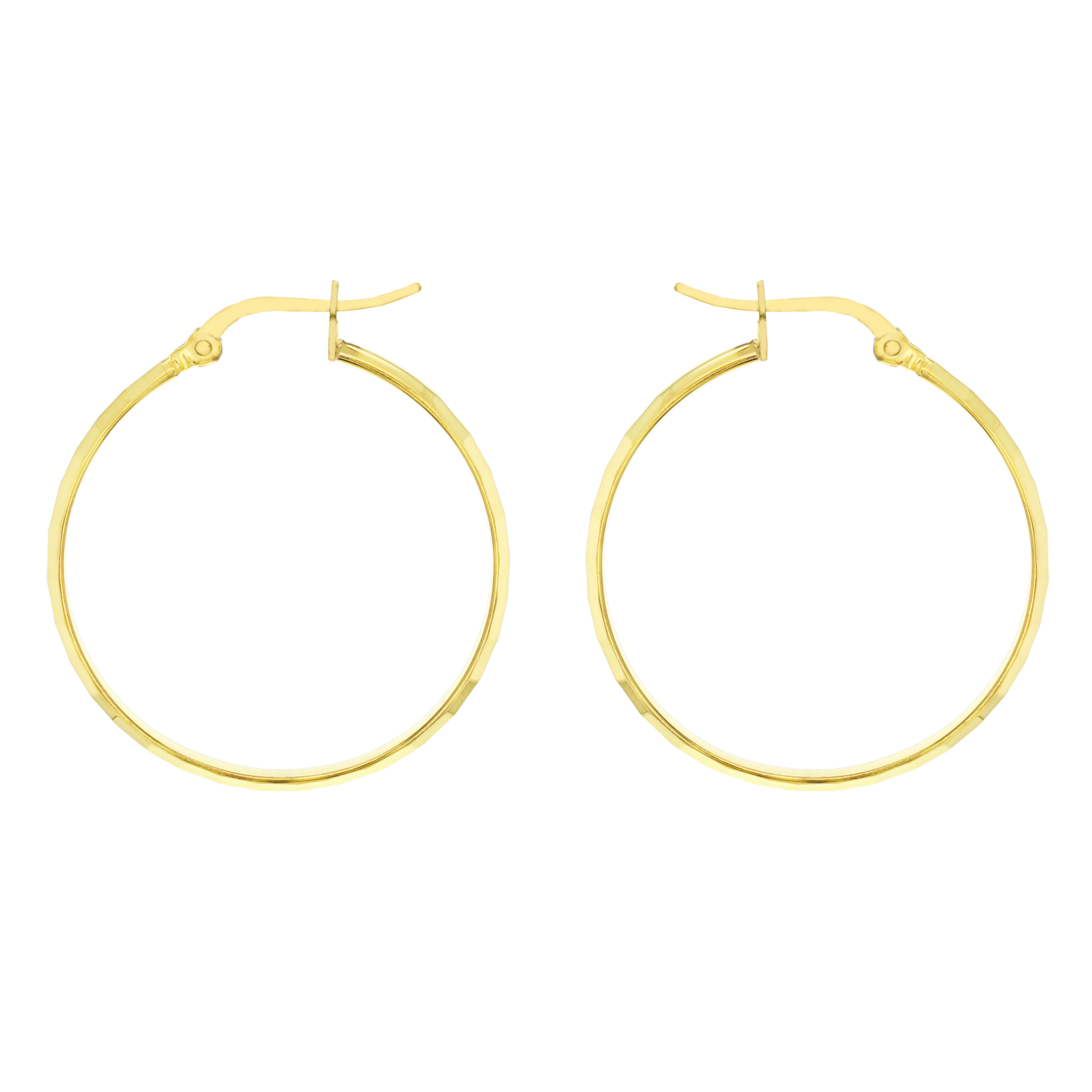 Yellow Gold Vermeil Diamond Cut 30mm Hoop Earrings image 2