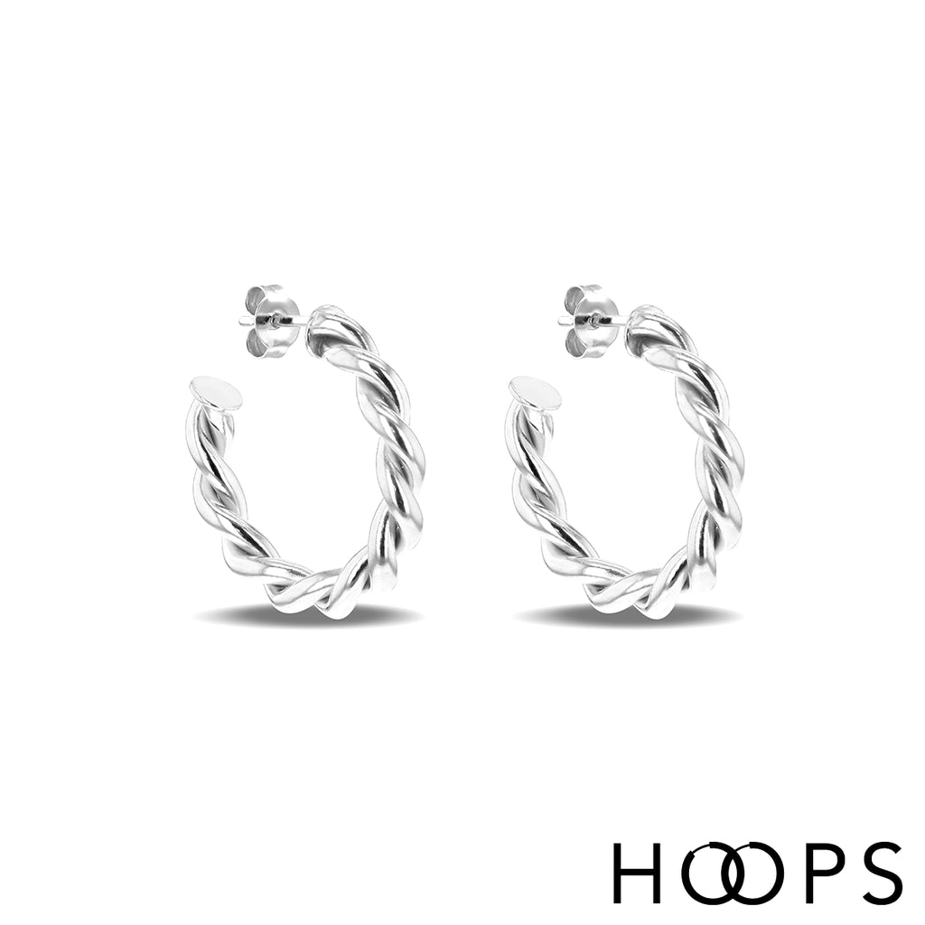 Sterling Silver 25mm Open Twist Hoops image 0
