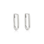 Sterling Silver Rectangular Sia Huggies image 0