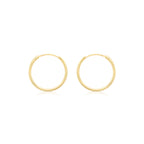9ct Yellow Gold 15mm Plain Sleeper Hoop Earrings image 2