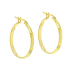 Yellow Gold Vermeil Diamond Cut 30mm Hoop Earrings image 0