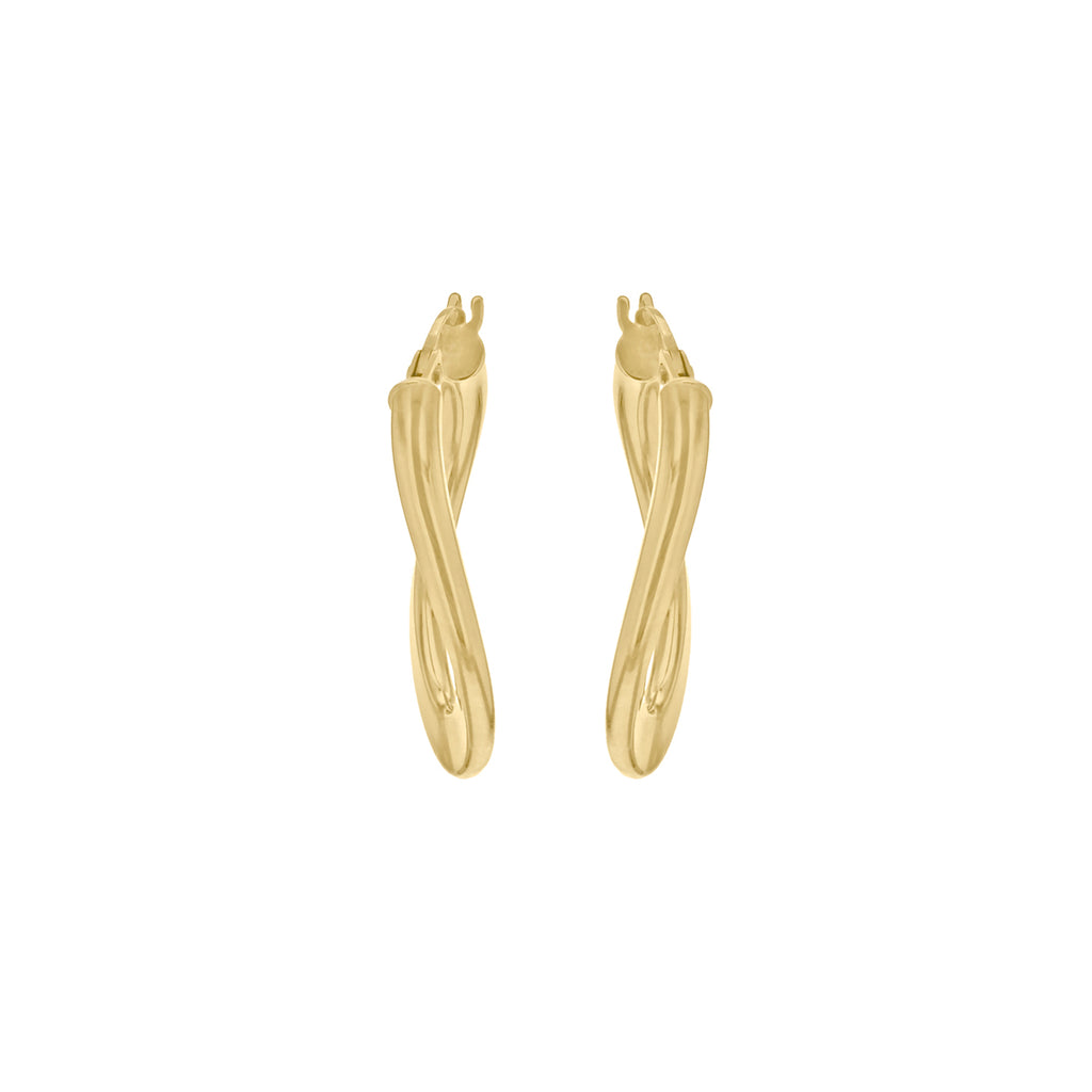 18ct Yellow Gold Luxury Oval Twist Creole Hoops image 1
