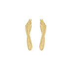 18ct Yellow Gold Luxury Oval Twist Creole Hoops image 1
