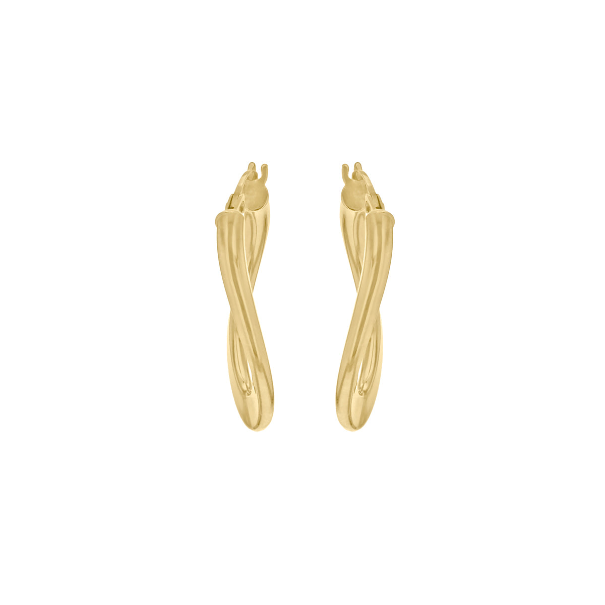 18ct Yellow Gold Luxury Oval Twist Creole Hoops image 1