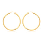 9ct Yellow Gold Round 40mm / 3mm Hoops image 0