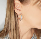 Silver 30mm Twist Classic Hoops image 1