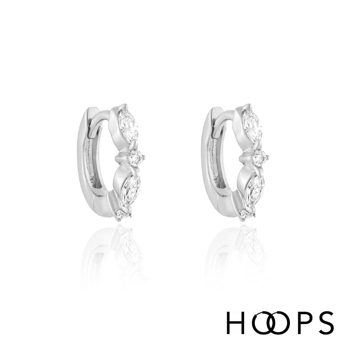 Sterling Silver Mini Luna Huggies image 0