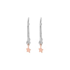 Sterling Silver Star Drop Hoop Earrings image 2