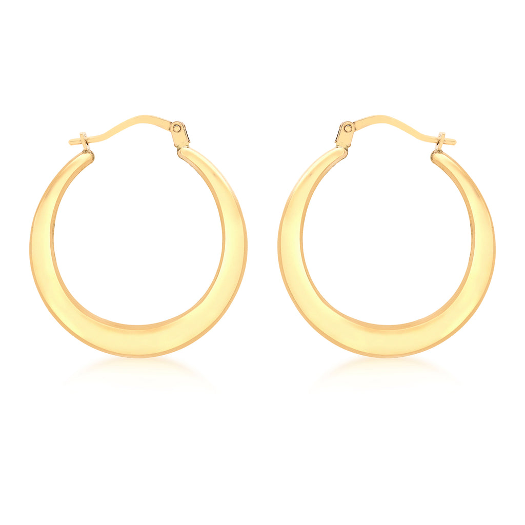 9ct Yellow Gold 24mm Graduated Creole Earrings image 0
