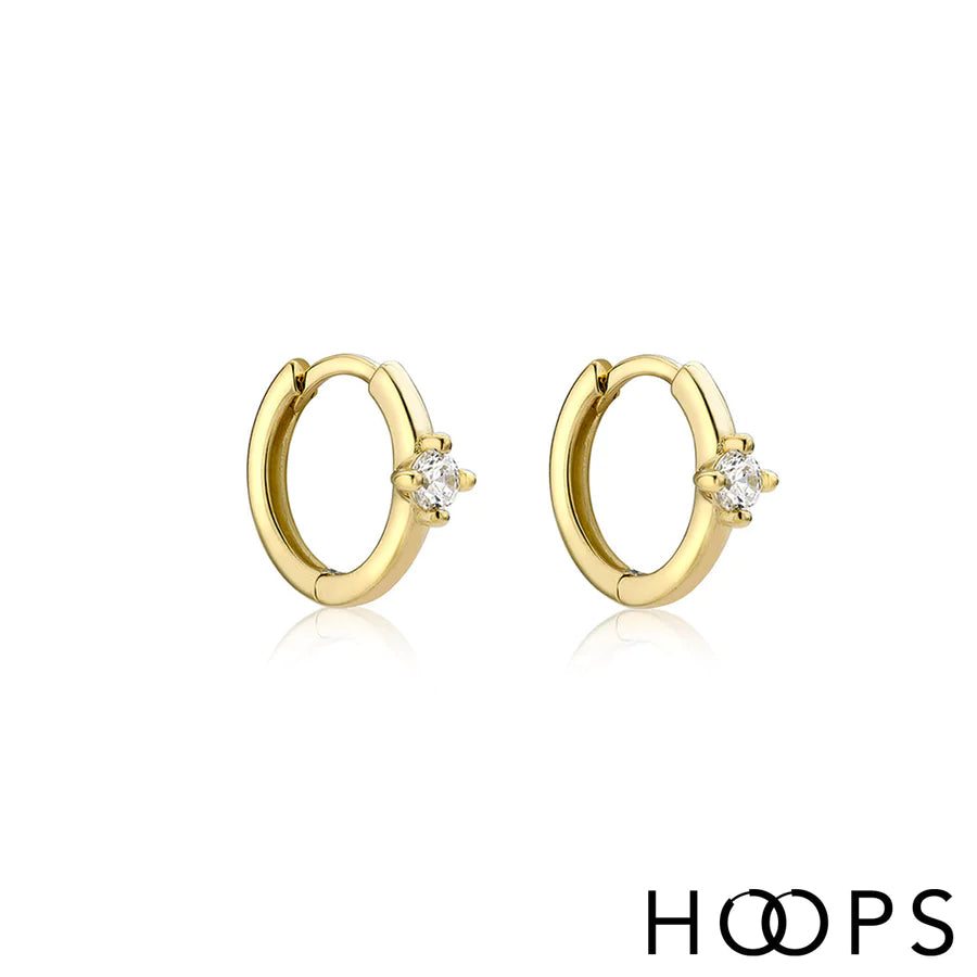 9ct Yellow Gold Luxury Stone Set Huggies image 0