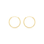 Yellow Gold Vermeil 15mm Plain Sleeper Hoop Earrings image 0