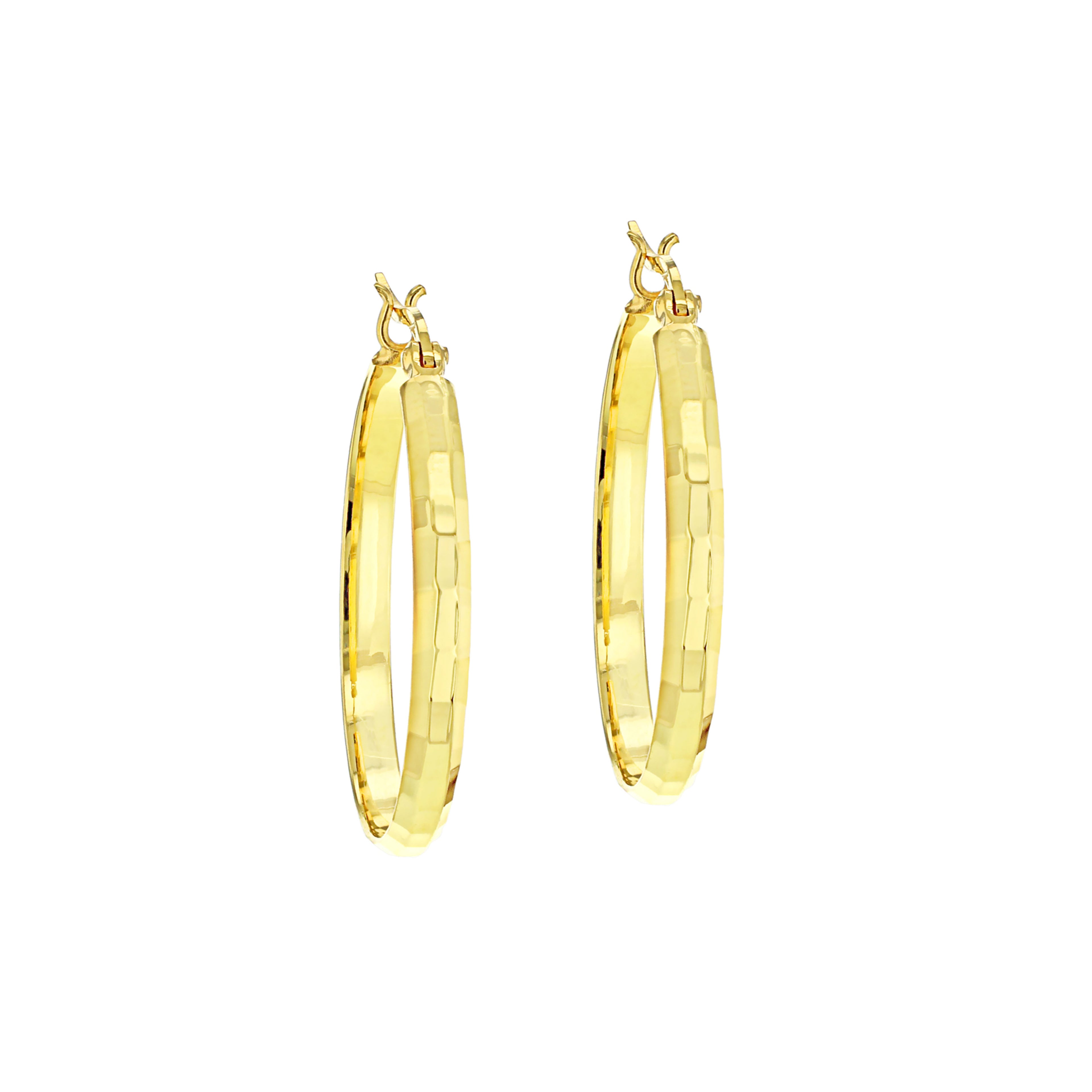 Yellow Gold Vermeil Diamond Cut 30mm Hoop Earrings image 3
